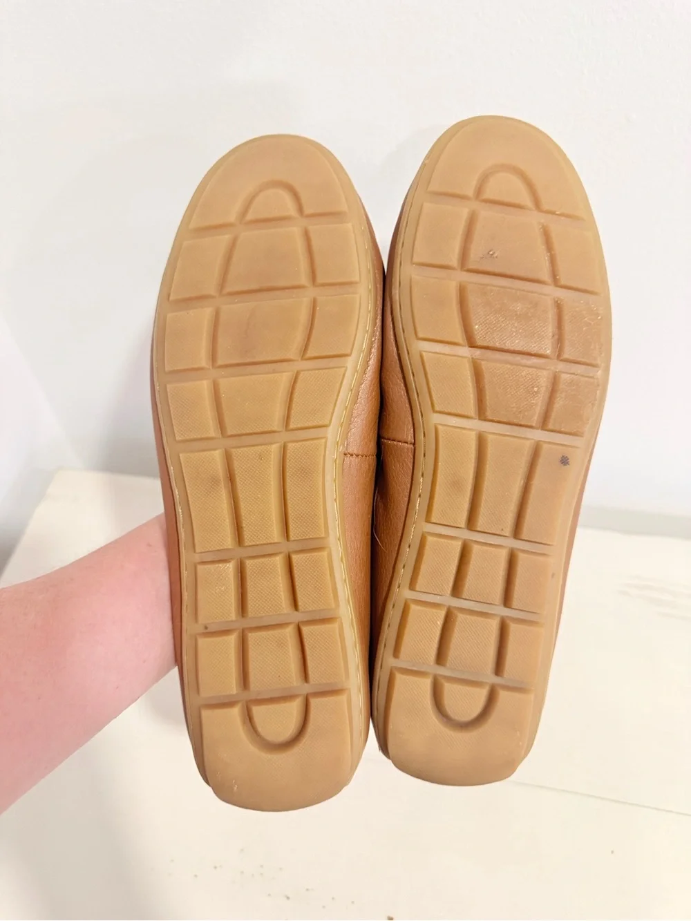 Coach Mary Lock Up Tan Leather Driving Loafers Moccasins Size 9B